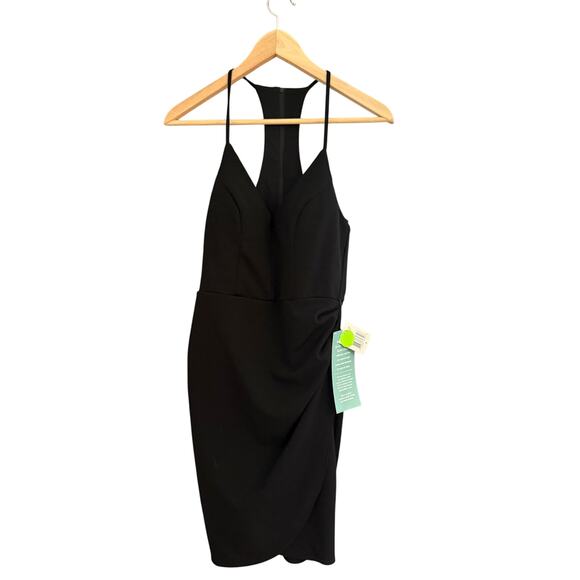 NWT B. Smart Black Bodycon Dress Tulip Hem Racerback Juniors Size 7 HOCO - Picture 3 of 15